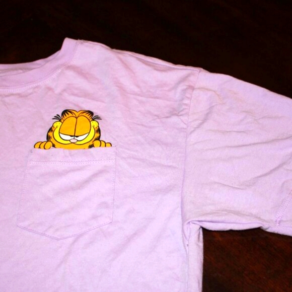 Garfield Nickelodeon Cartoon Tee - Size XS Lavender - Picture 3 of 7
